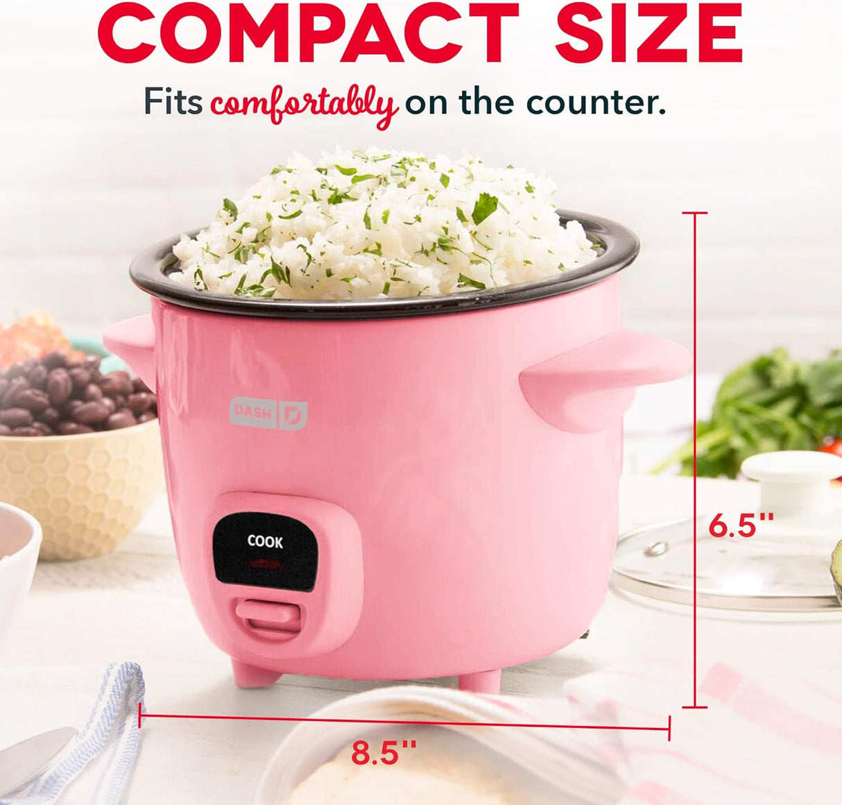 Olla arrocera DASH Mini con función mantener caliente, 0.5 qt