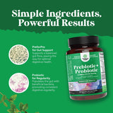 Suplemento de prebióticos y probióticos  salud intestinal