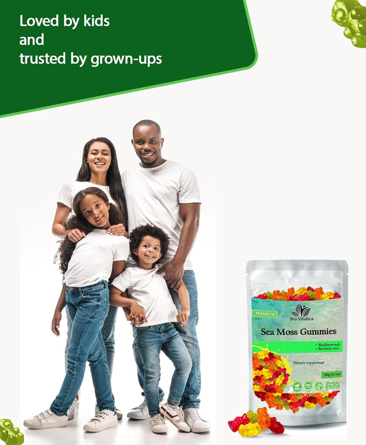 Bio Vitalica Gummies de Musgo Marino, Orgánico, Inmunidad (1)