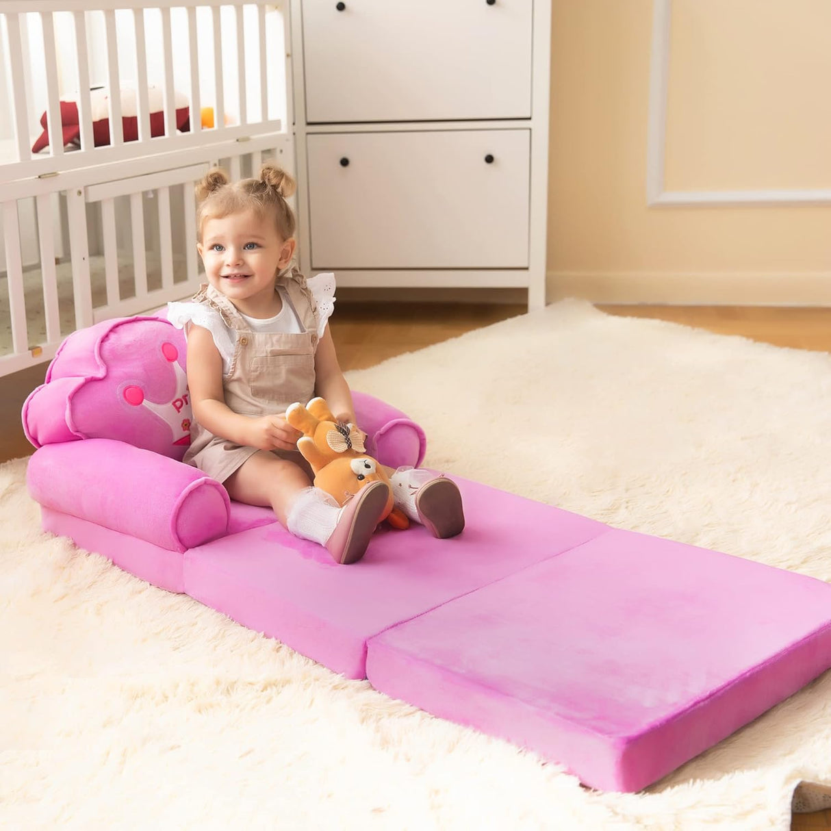 Silla plegable de princesa para niñas pequeñas de 1 a 3 años