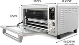 Nuwave Bravo - Horno tostador digital 12 en 1, horno de convección de encimera y freidora de aire, 1800 vatios, capacidad de 21 cuartos de galón, controles de temperatura de 50°-450°F, cocción envolvente de doble zona, tecnología T lineal, aspecto SS