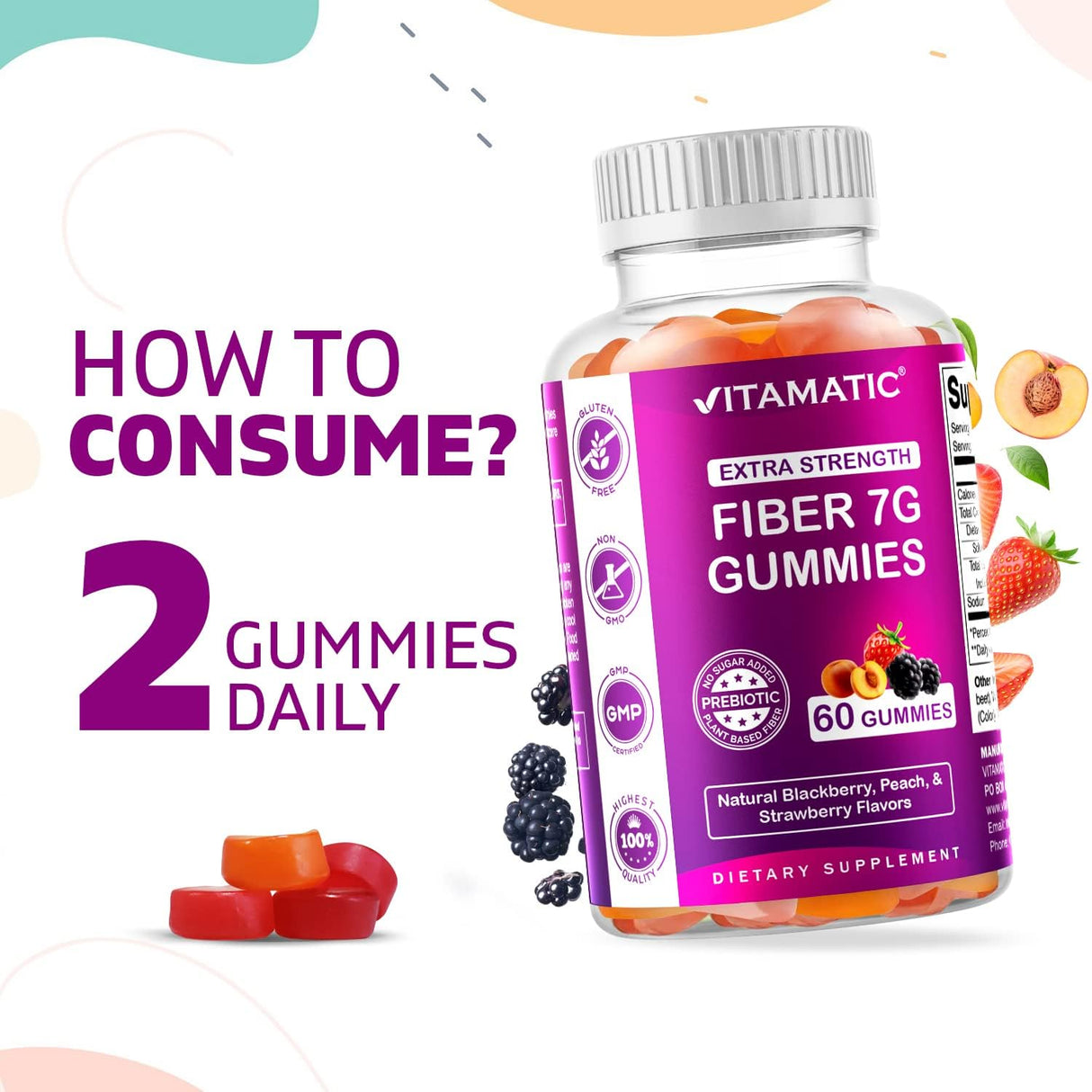 Vitamatic Paquete de 2 de fibra prebiótica Vitamatic