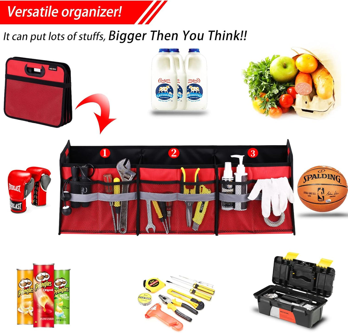 Organizador de Maletero Homeve, Pockets y 3 Compartimentos