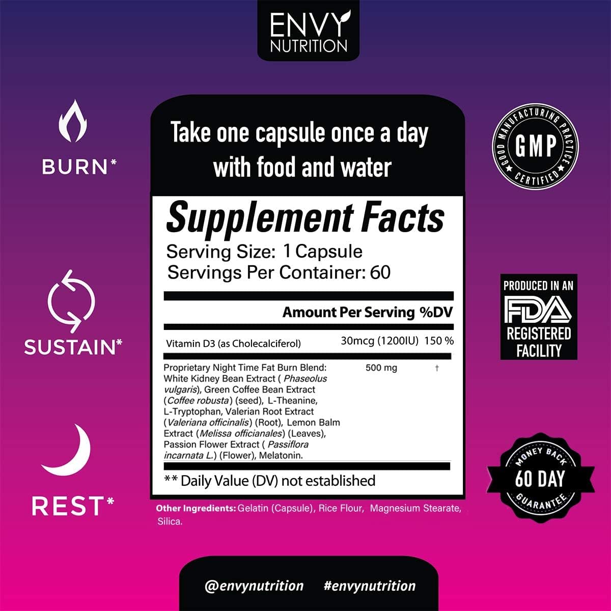 Suplementos Quemador de grasa nocturno Apoyo al metabolismo