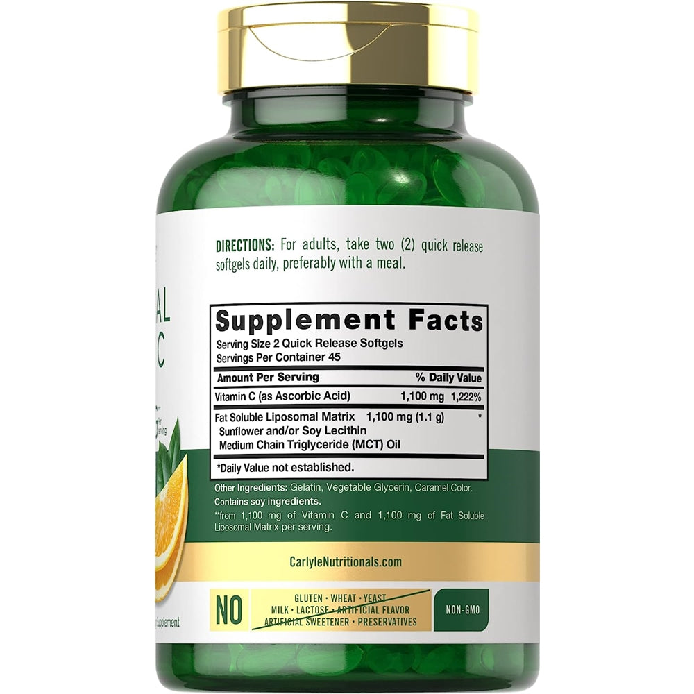 Suplementos  Vitamina C liposomal  2200 mg 90 und sin gluten