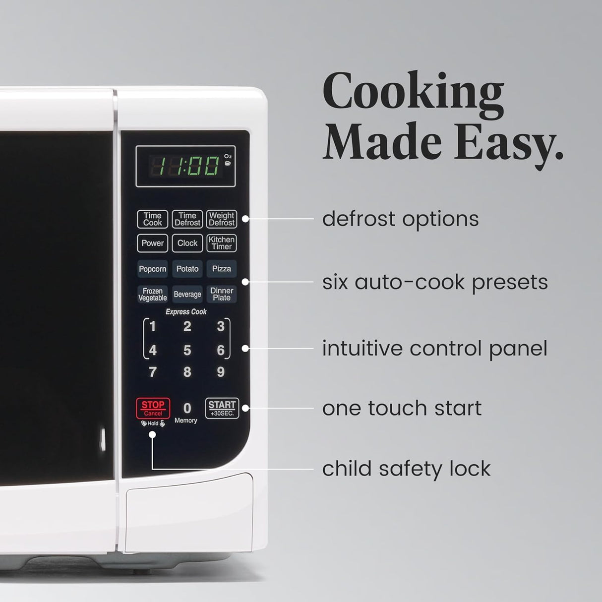Microondas Farberware 700W, 0.7 Cu. Ft., Interior fácil de limpiar