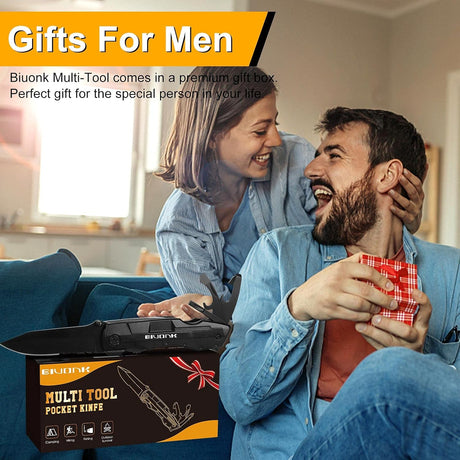 Cuchillo de bolsillo multiherramienta para hombres negro