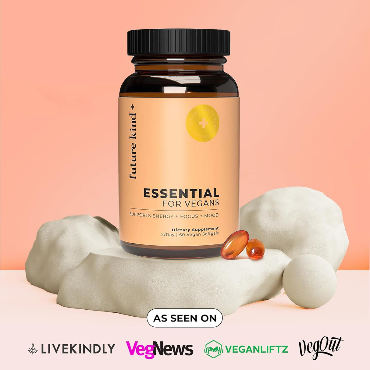 Multivitaminas Veganas Future Kind, Omega 3, B12, 60 Softgels