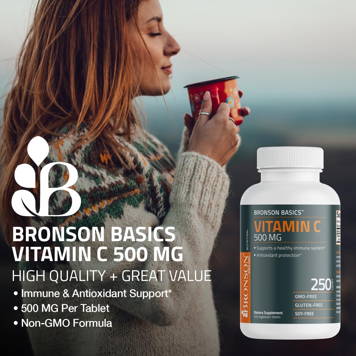 Bronson Vitamina C 500 MG Apoyo Inmunológico 250 Tabletas