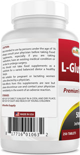 L-Glutamina 500 mg Best Naturals 250 tabletas