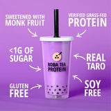 Boba Tea Proteína Taro Leche | 25g Proteína Aislada Vacuno | Sin Gluten y Soja | 25 Porciones