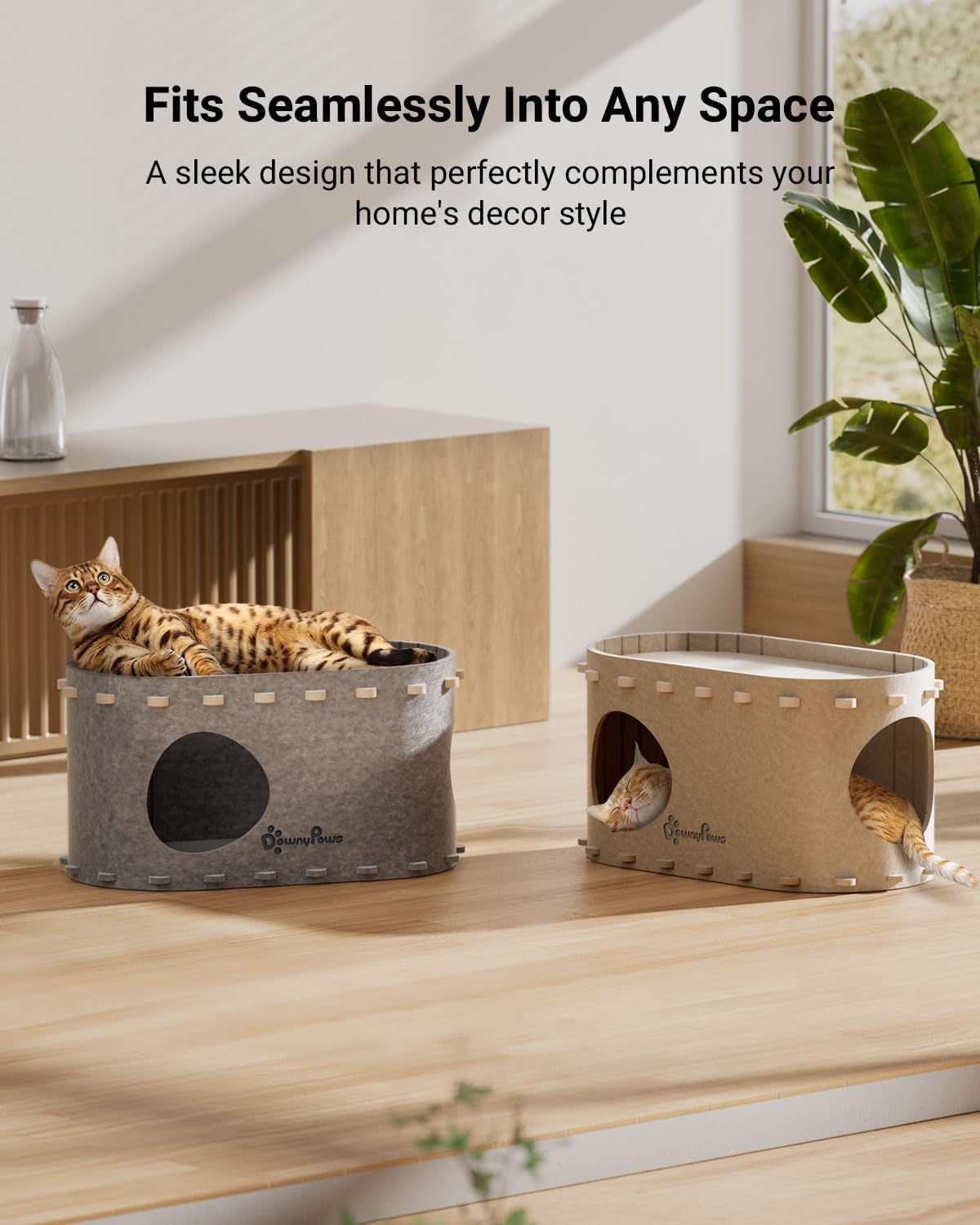 Casa para Gatos DownyPaws, Cueva Enrollable, PeekaPurr