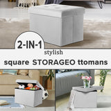 Ottomán de almacenamiento plegable con reposapiés y acolchado