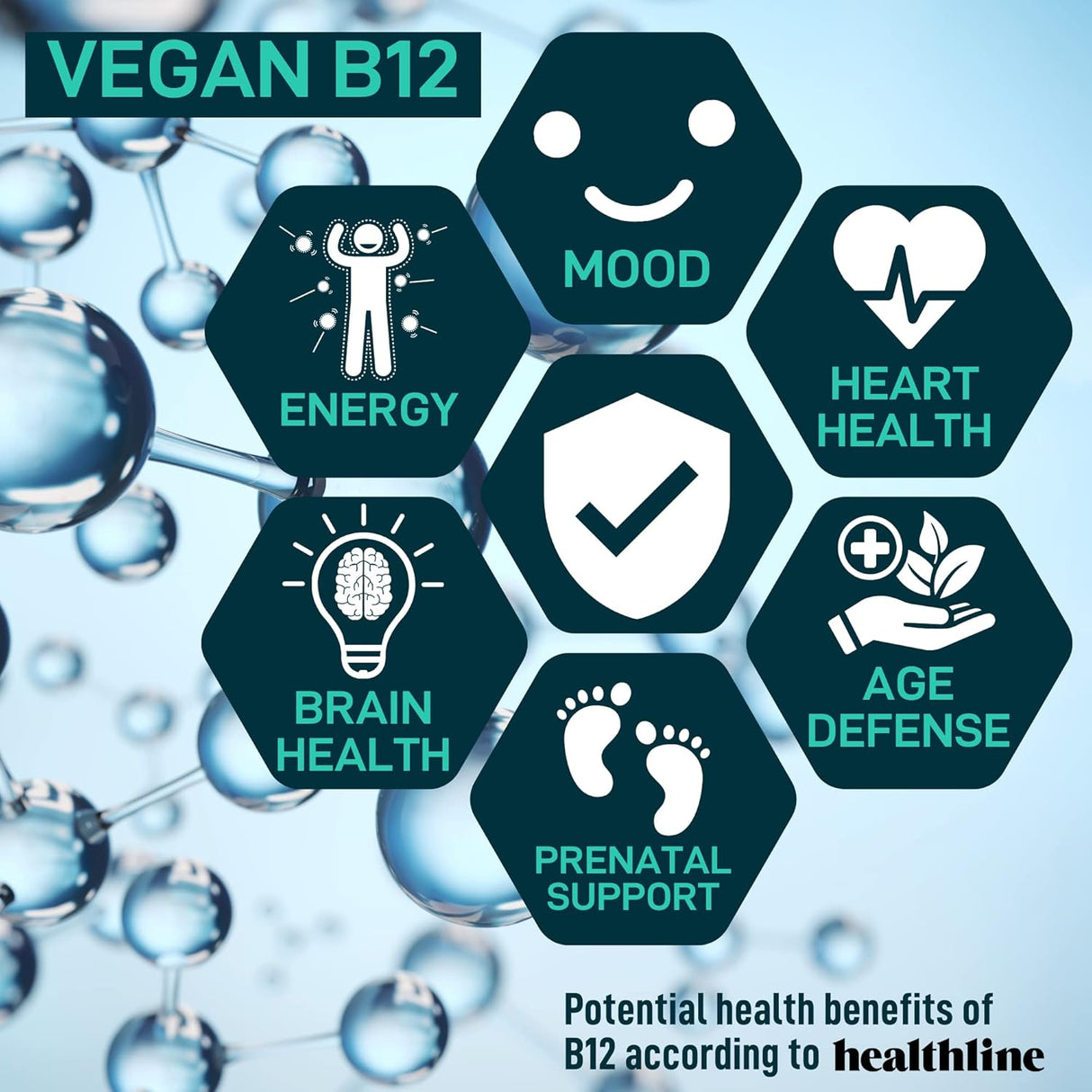 Vegan Probiotic Plus B12 - 22B CFU, Prebiotics, Digestión