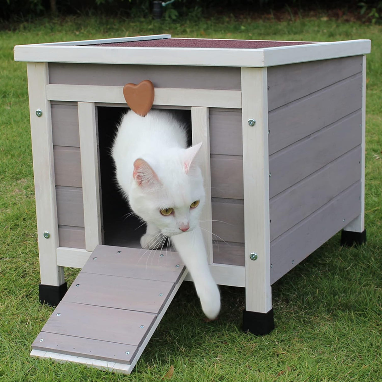 Casa para Gatos Exteriores Rockever, Aislante y Resistente al Clima