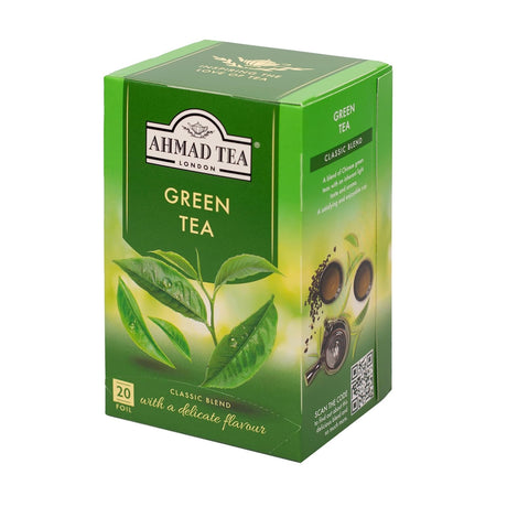 Té Verde Ahmad Té, 20 bolsas, sin azúcar ni cafeína
