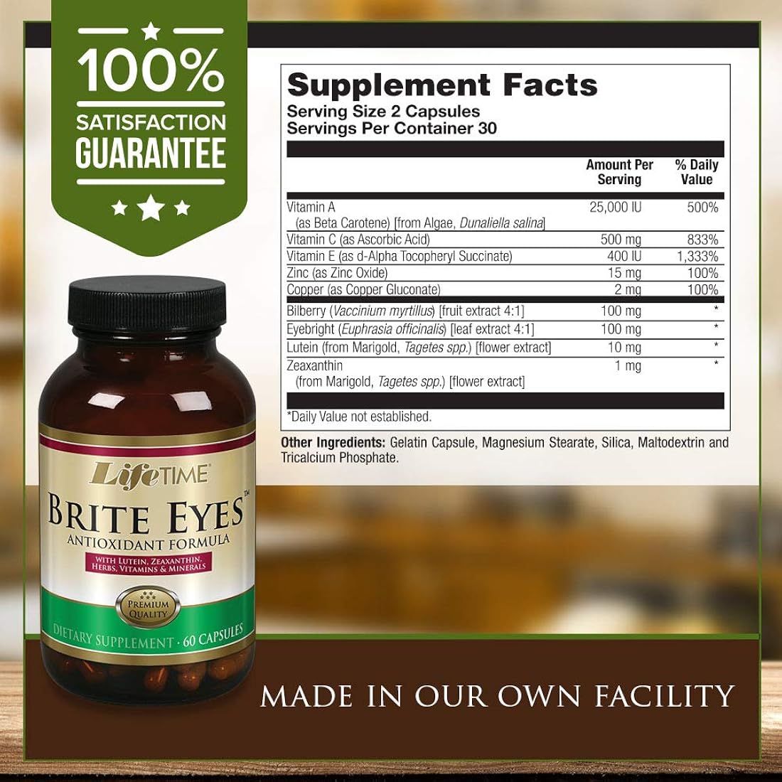 Suplementos Alimenticios  Fórmula antioxidante de ojos