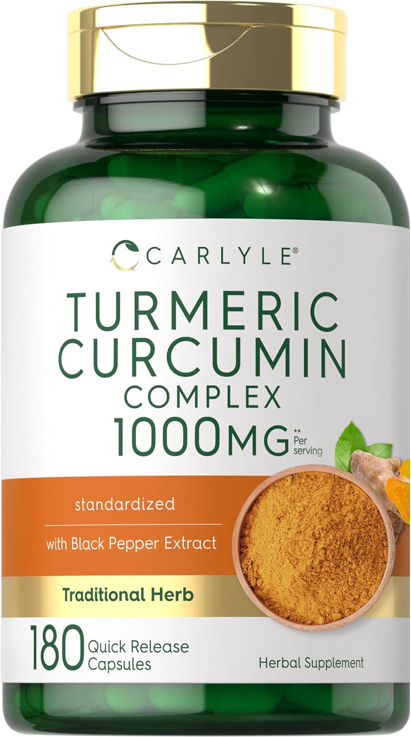 Suplemento de Cúrcuma Carlyle 1000mg | 180 Cápsulas Non-GMO