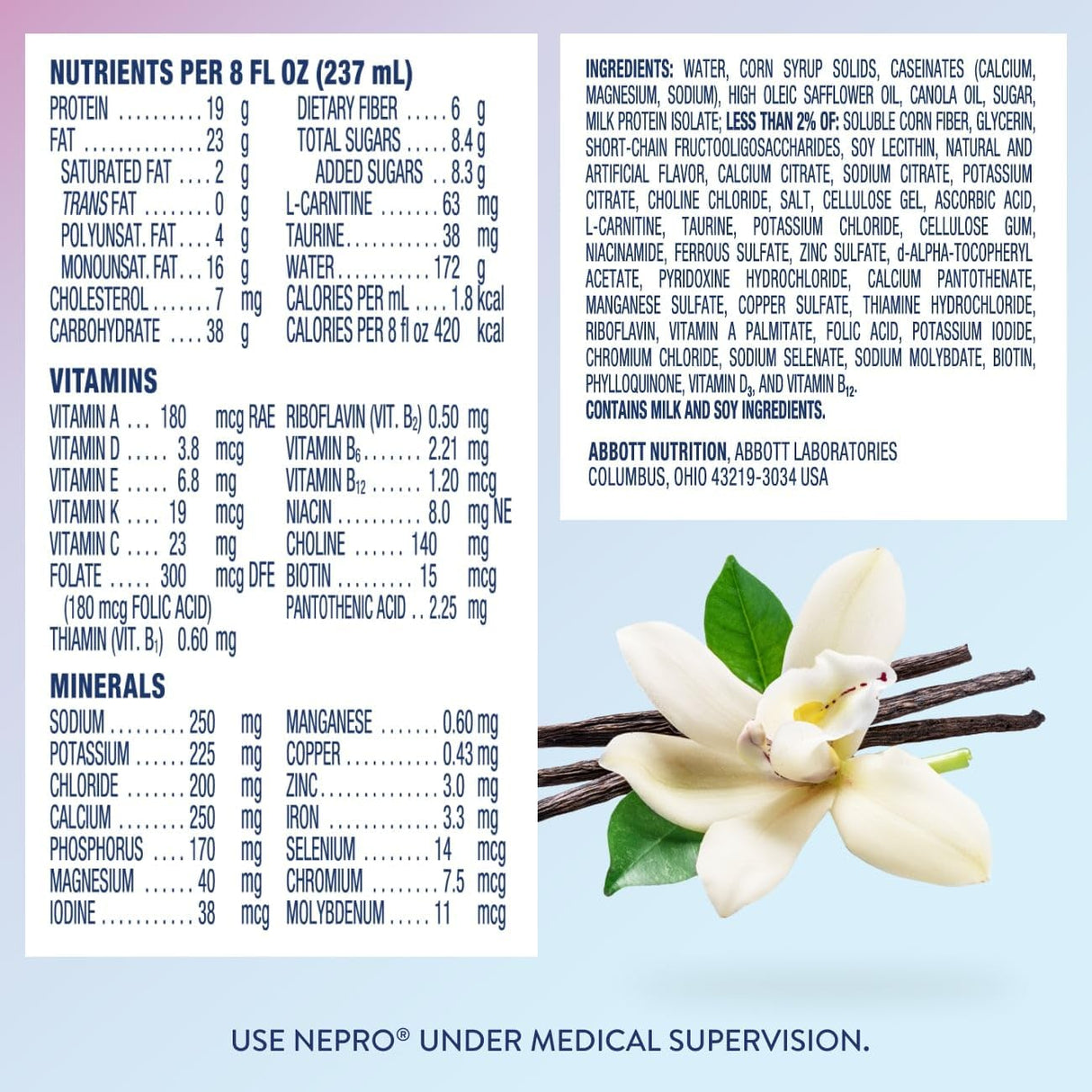 Nepro Batido de Nutrición para Diálisis 19g Proteína 420 Cal 8oz x24