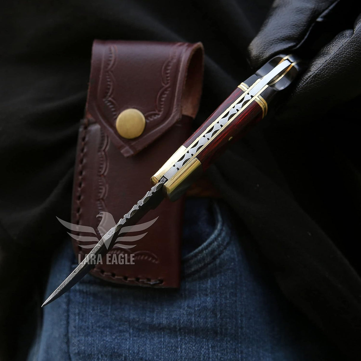 Cuchillo de bolsillo de caza plegable de acero sólido
