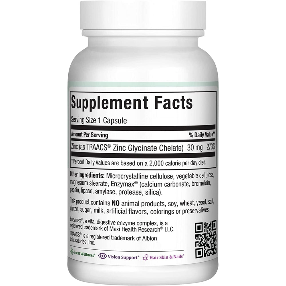 Suplementos Zinc 30 Vitamina de zinc con enzymax 100 und