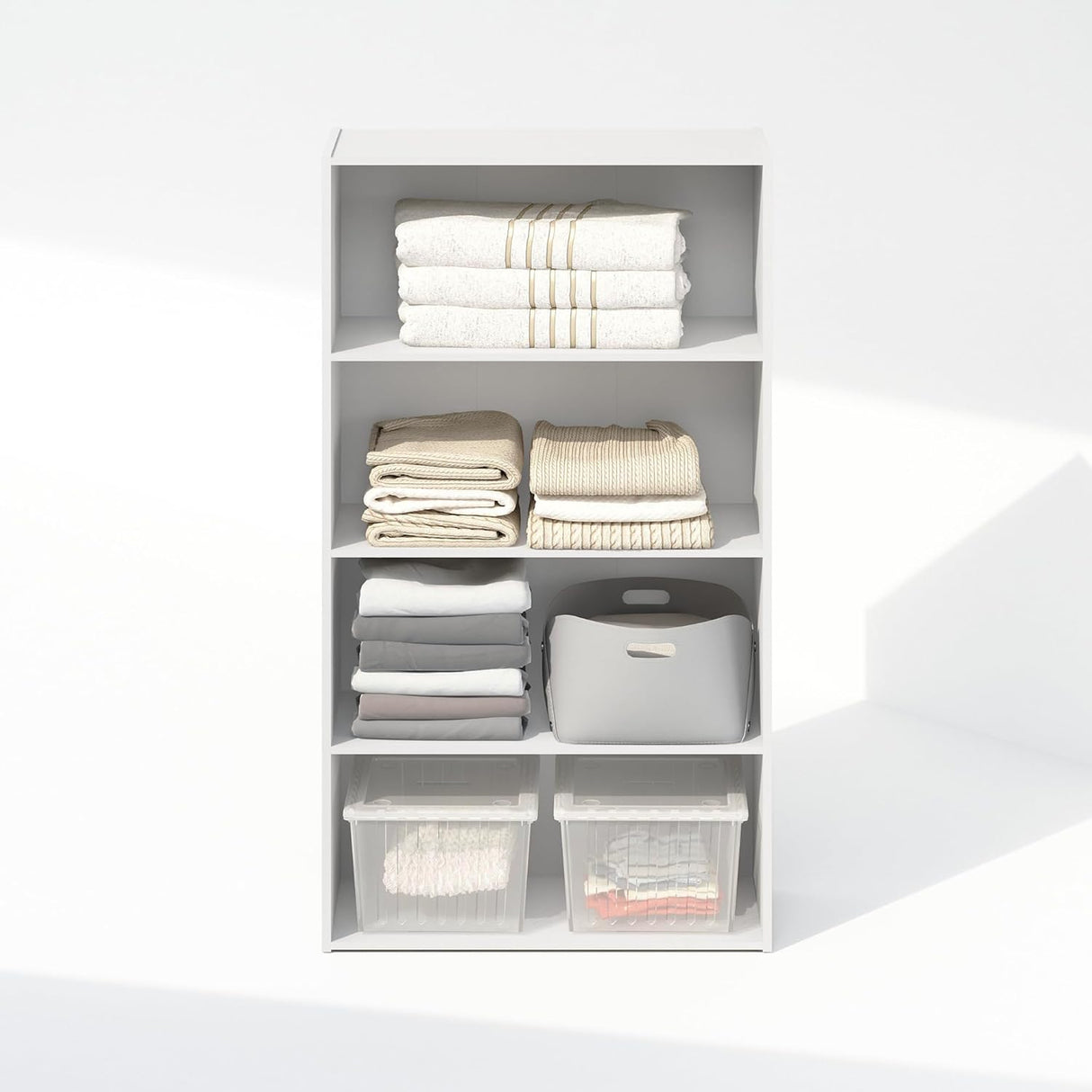 Estantería Abierta Furinno 4 Niveles para Ropa y Almacenaje