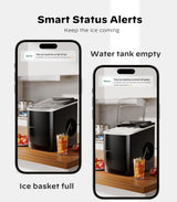 Máquina de Hielo Silonn, Compacta, Wi-Fi, 9 Cubos en 6 Min.