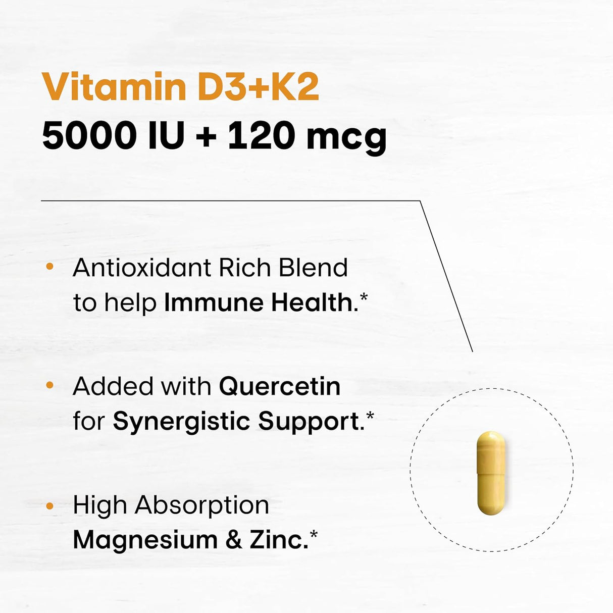 Sandhu Vitamina D3 K2 Magnesio 5000 IU 120 Cápsulas