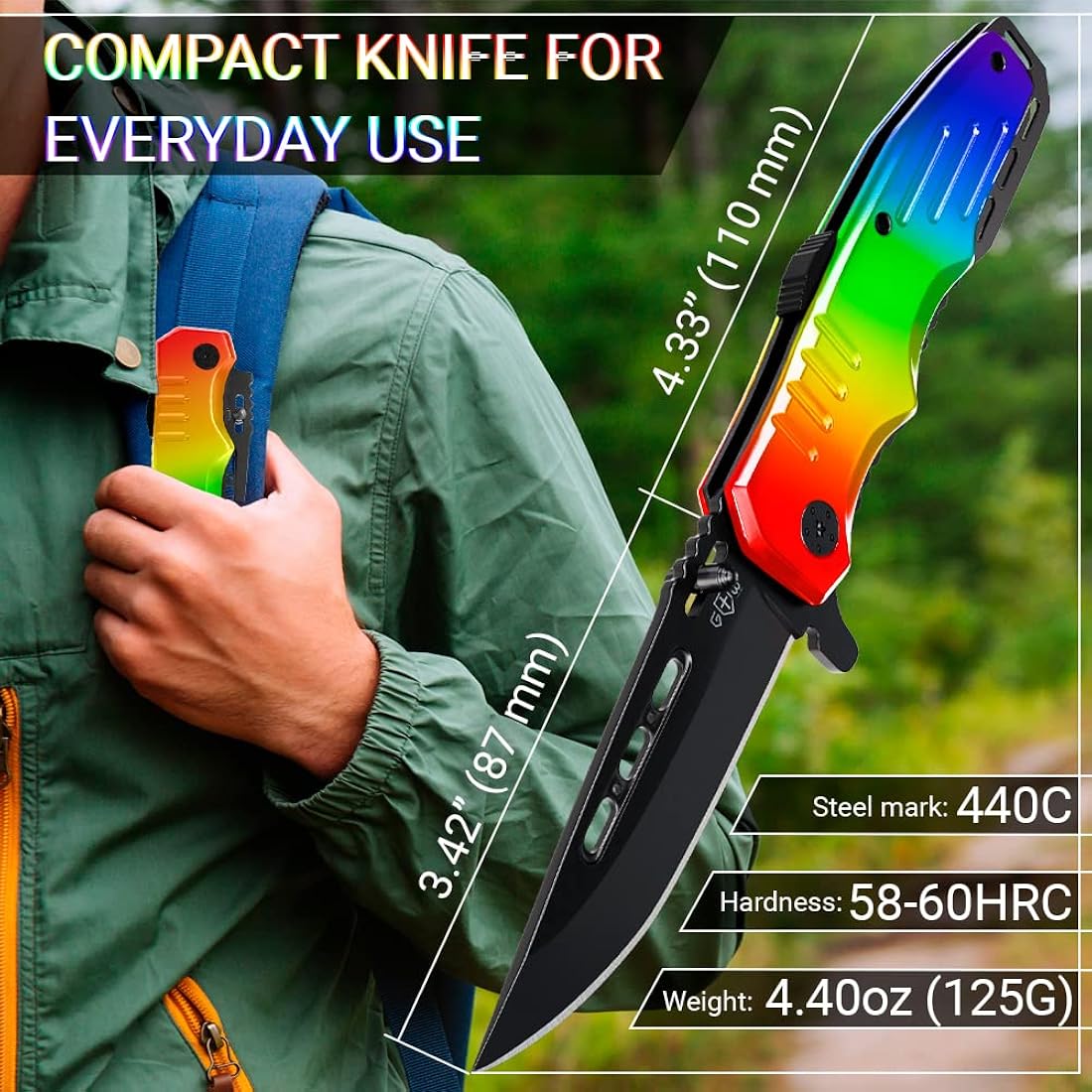 Navaja de bolsillo plegable estilo militar