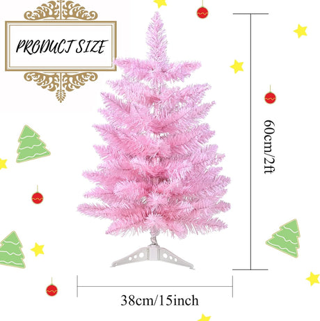 Árbol de Navidad Artificial 2FT, Mini, Con Base Plástica, Decoración