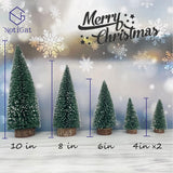 Árboles de Navidad Mini con Base de Madera, 5 piezas, Decoración