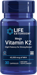 Mega Vitamin K2 Vida Extendida, 45 mg, Hueso Fuerte, 30 cápsulas