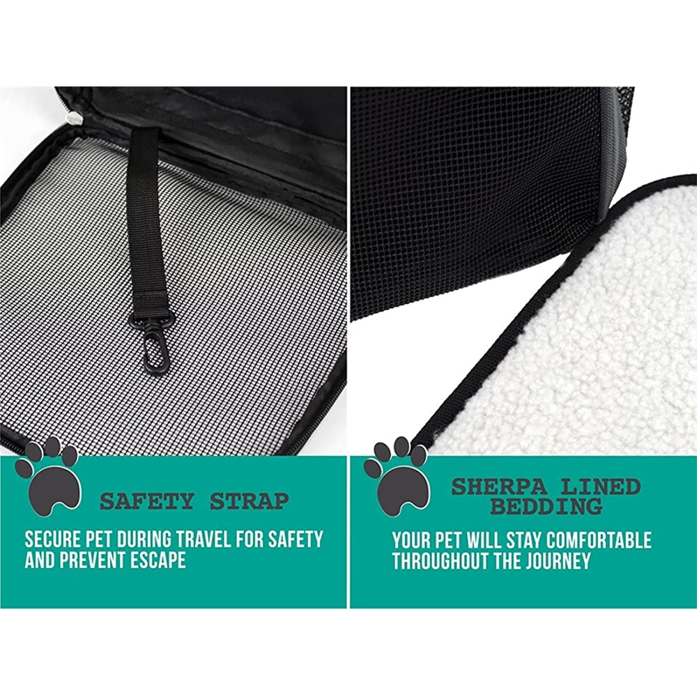 Mochila de transporte para gatos soporte de hebilla negro