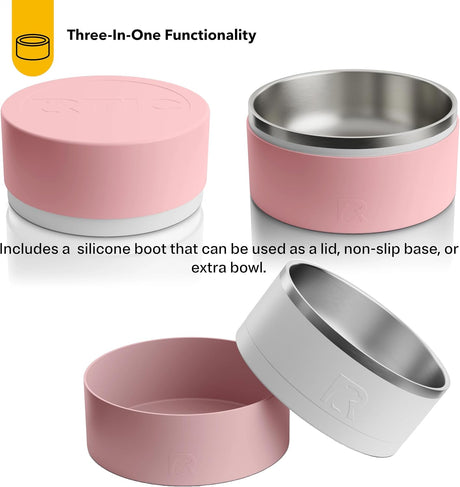 Cuenco 3 en 1 para Perros RTIC, Acero Inoxidable, Grande