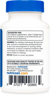 Nutricost K2 MK7+D3 120 Softgels Sin Gluten Non-GMO