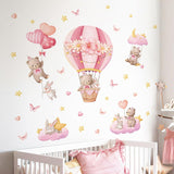 Pegatinas de Pared Tanlaby, Osito y Conejo, Decoración Infantil