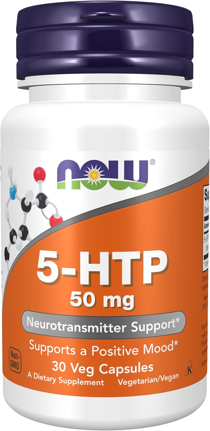 Suplemento 5-HTP 50 mg de NOW Foods, Apoyo Neurotransmisor