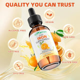 Suplemento líquido de hierro para mujeres y hombres, 60ml, absorción 98%