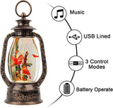 Lanterna Musical de Copos de Nieve Cardinals, USB/Batería, 12