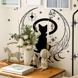 Simple Gato Negro Fase Lunar Flor Pegatinas de Pared Fondo