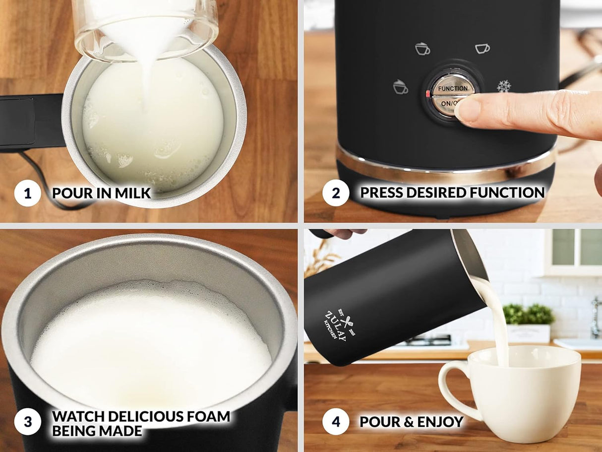 Vaporizador de leche 4 en 1 eléctrico de acero inoxidable