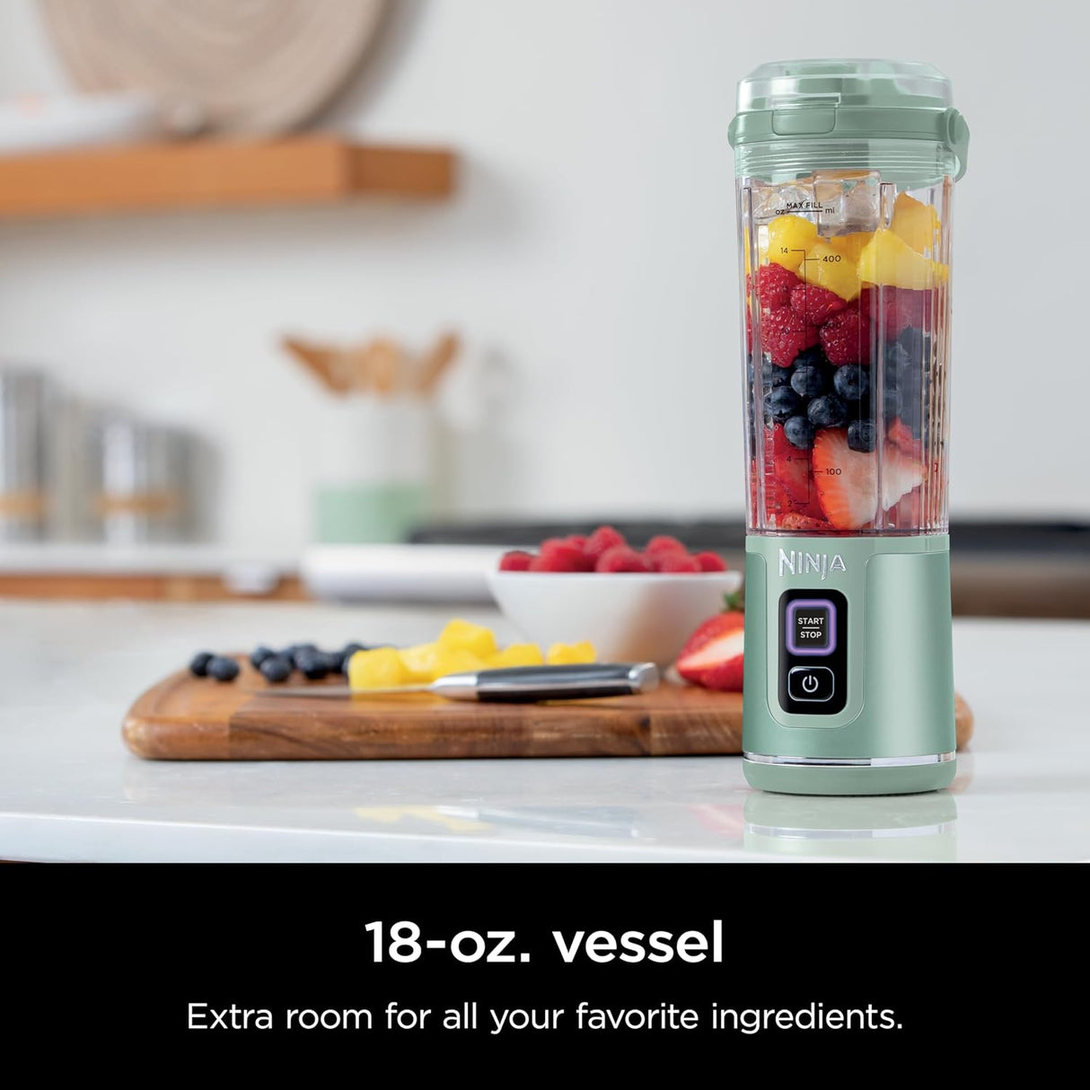 Licuadora portátil Ninja, 18oz, recargable USB-C, BC151MT