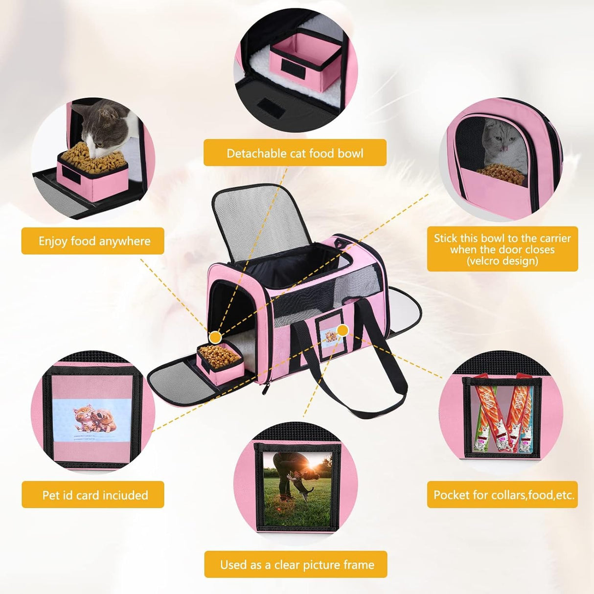 Transportín Suave Oeko-TEX para Gato y Perro Pequeño - Aprobado TSA