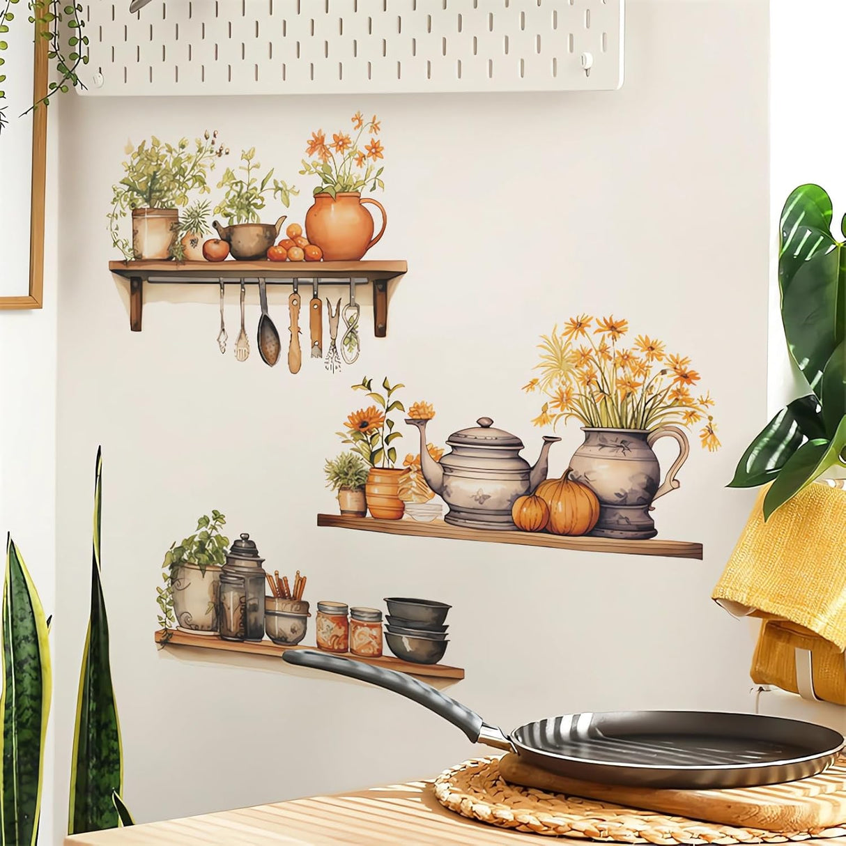 Stickers de Pared Plantas Verdes, Sacinora, Vinilo Removible