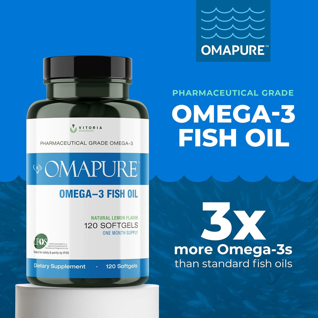 Suplementos de Aceite de Pescado Omega 3 - Alta EPA/DHA 120 caps