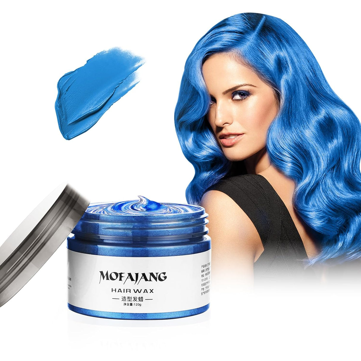 efly color cera para el cabello para niñas de azul.