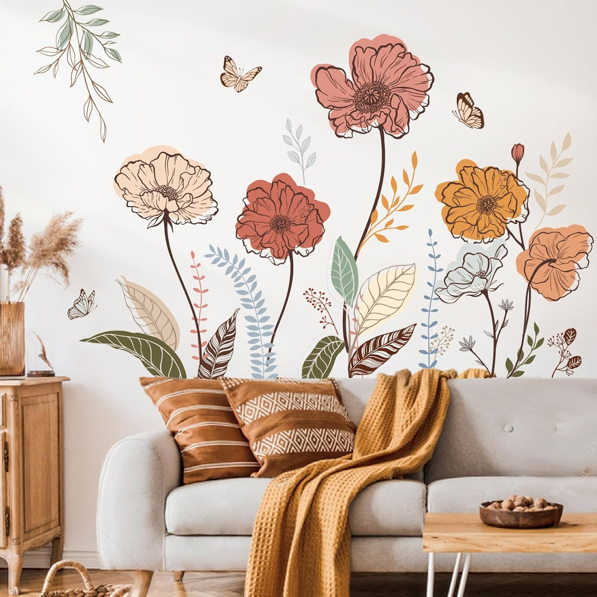 Pegatinas de Flores Wondever para Paredes, Decoración Boho
