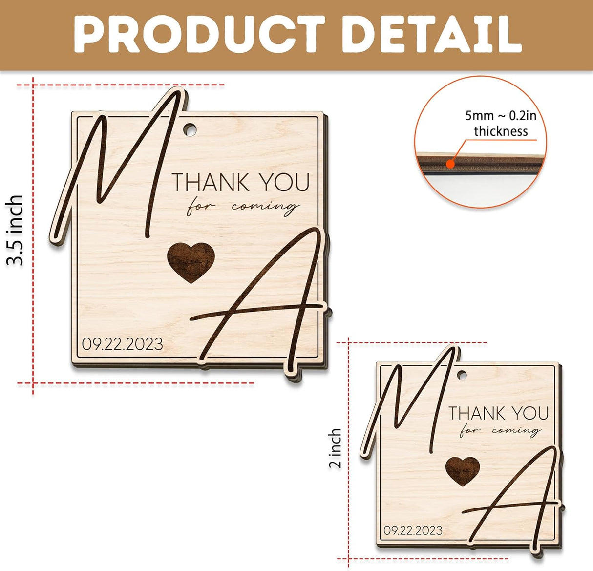 Adornos de Boda Personalizados Recuerdos de Madera para Bodas