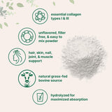 Colágeno en polvo Micro Ingredients, tipo I y III, 1lb