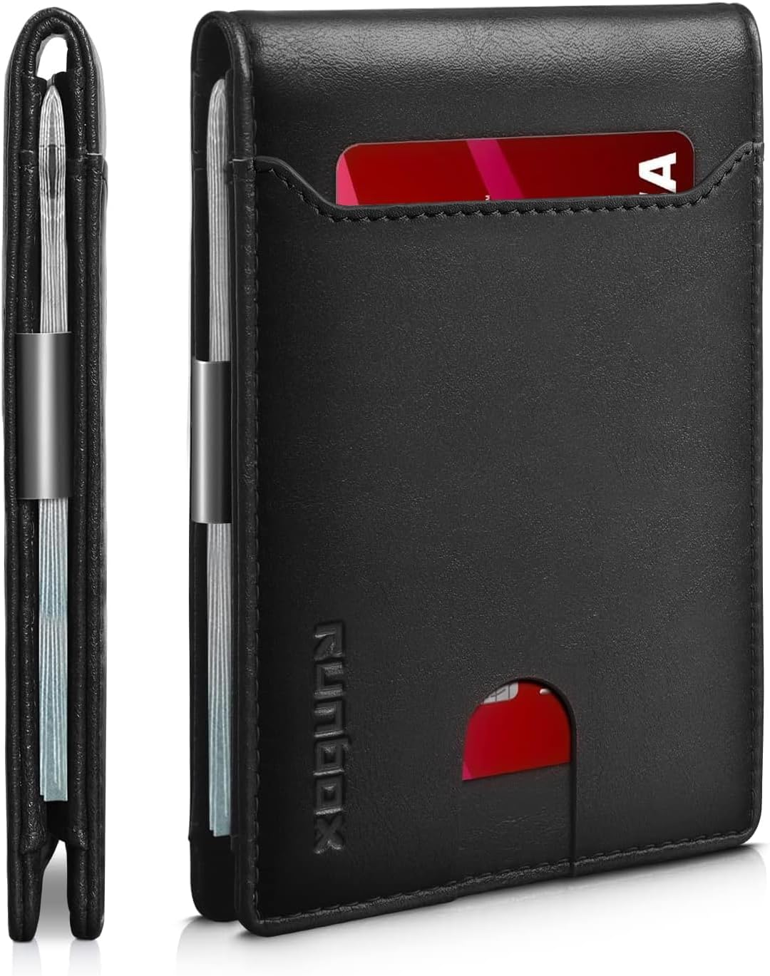 Billetera Slim RUNBOX para Hombre - Cuero, RFID, Bifold